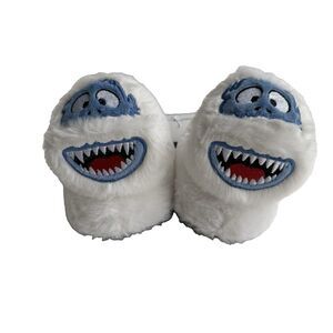Christmas Abominable Snowman Slippers Plush White Rudolph Toddler Size 5/6 NWT